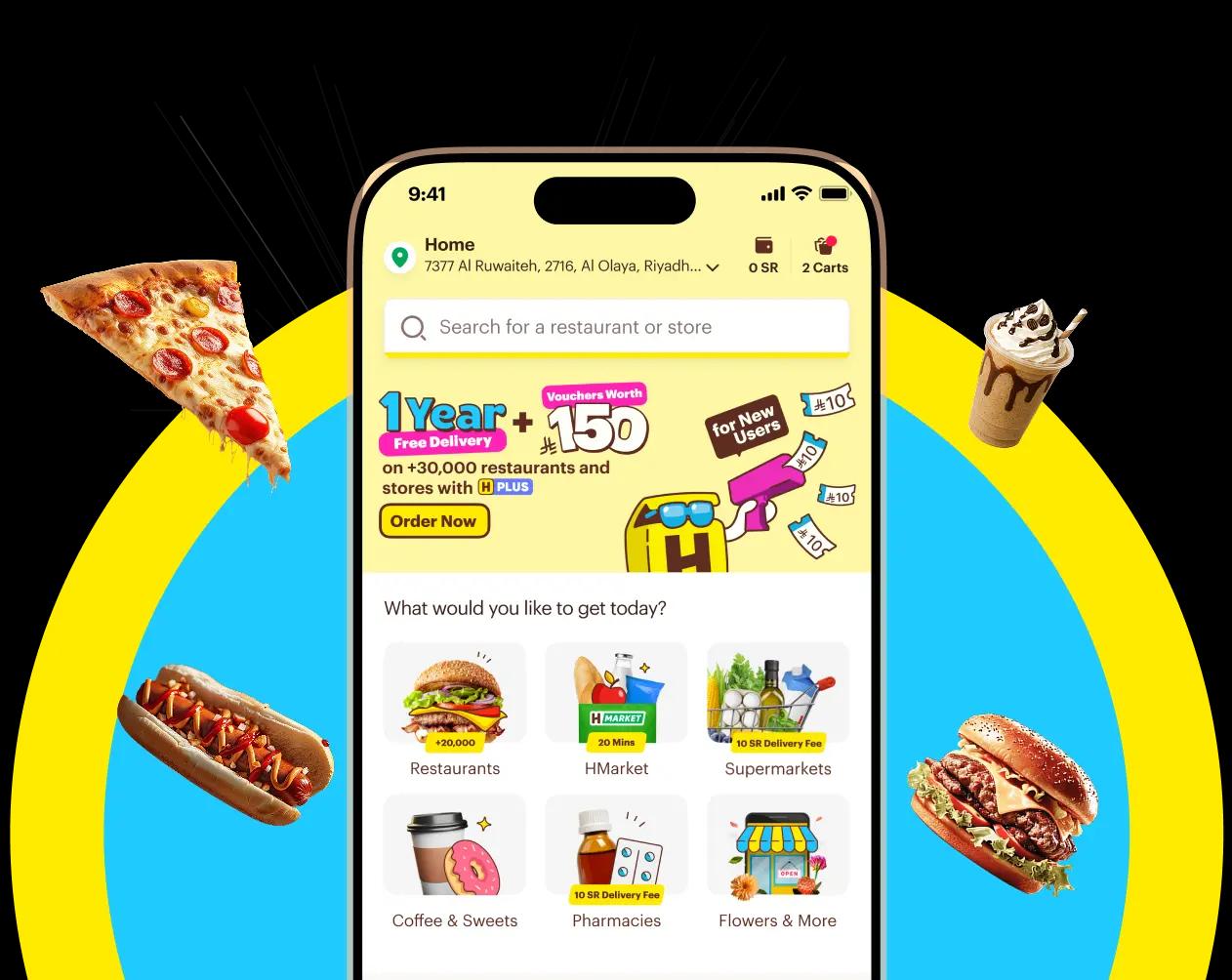 A preview of the HungerStation app
